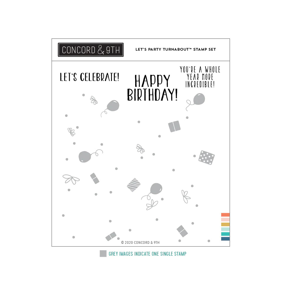 Turnabout™ Stamps: Concord & 9th-Let’s Party Turnabout™ Stamp Set