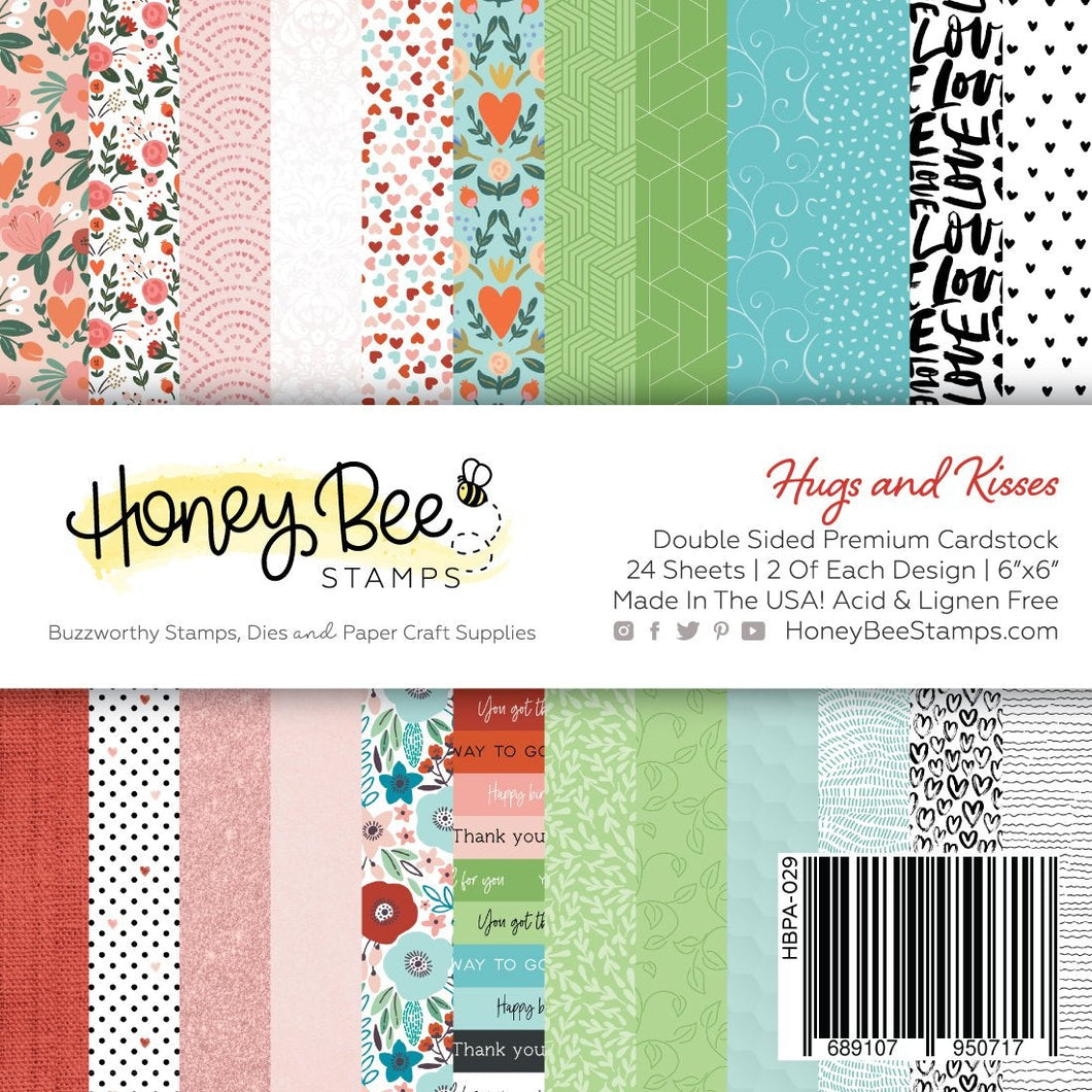 6x6 Paper: Honey Bee Stamps-24 Double Sided Sheets | Hugs And Kisses