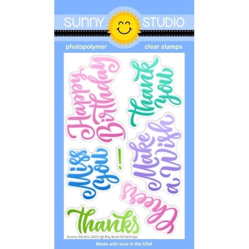 Stamps: Sunny Studio-Big Bold Greetings
