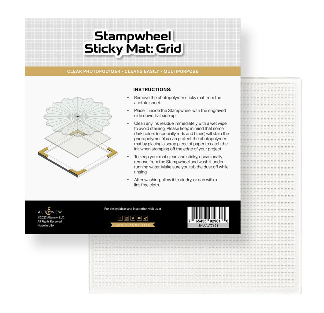 Crafting Tools: Altenew-Stampwheel - Low Tack Sticky Mat: Grid