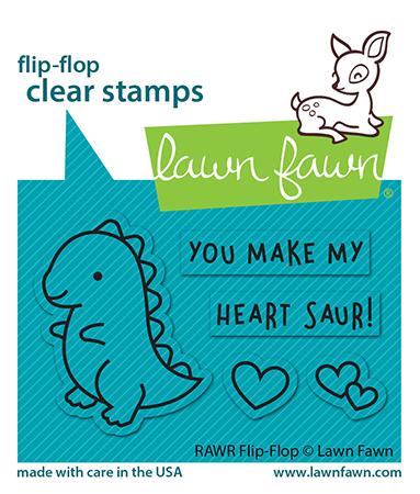 Stamps: Lawn Fawn-RAWR Flip Flop